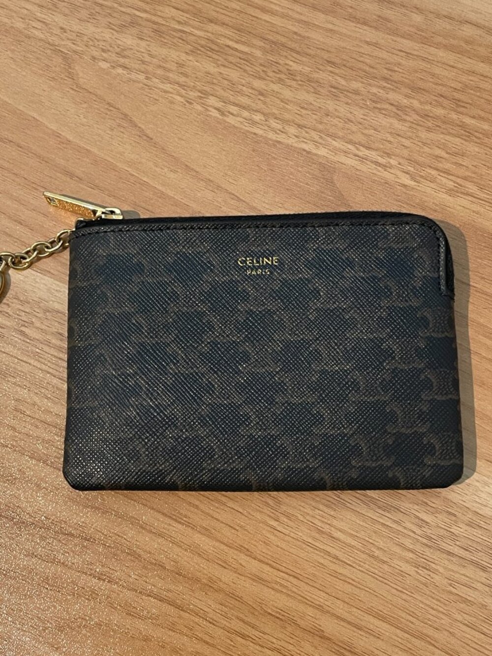 Celine Paris Coin Purse In Triomphe Canvas Black - Picture 2 of 8